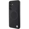Funda rígida BMW Signature de piel para Samsung Galaxy S24+ - Half Textured y Circle MagSafe - negra