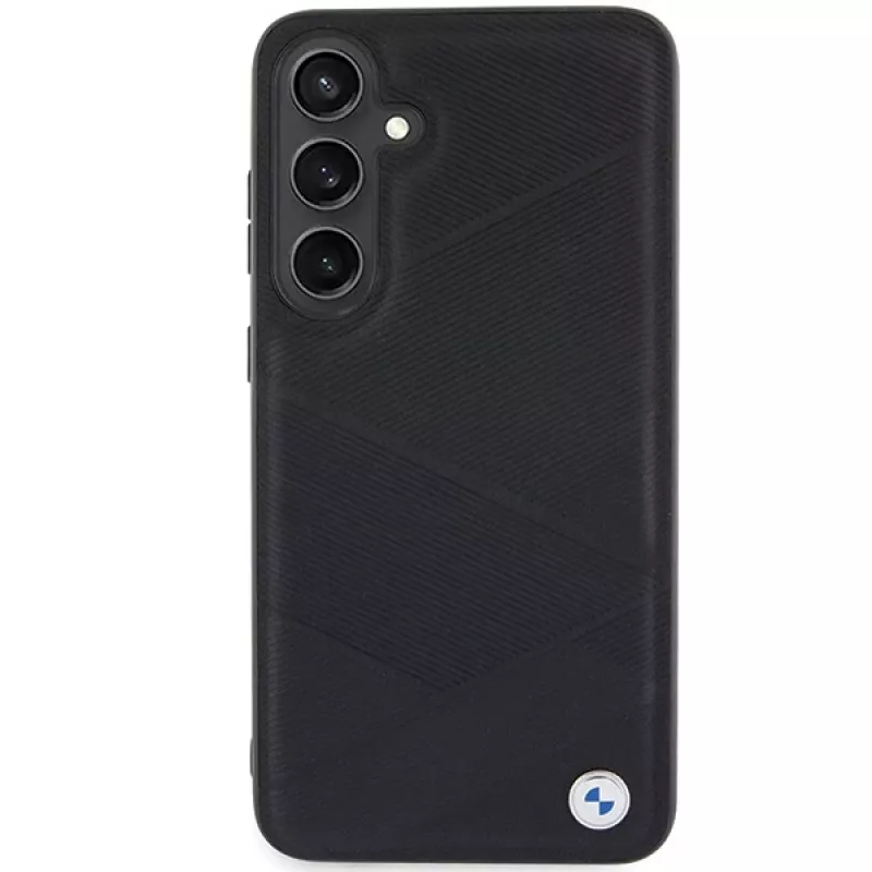 Funda rígida BMW BMHCS24S23RCGPK S24 S921 negra Signature de piel Crossing Lines Pattern