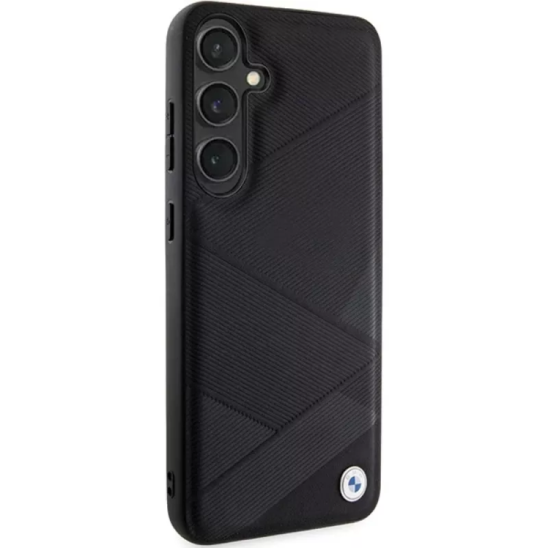 Funda rígida BMW BMHCS24S23RCGPK S24 S921 negra Signature de piel Crossing Lines Pattern