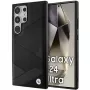 Funda rígida BMW BMHCS24L23RCGPK S24 Ultra S928 negra Signature de piel Crossing Lines Pattern