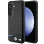 BMW M Collection funda rígida de piel auténtica y fibra de carbono para Samsung Galaxy S24 - negro