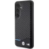 BMW M Collection funda rígida de piel auténtica y fibra de carbono para Samsung Galaxy S24 - negro