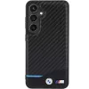 BMW M Collection funda rígida de piel auténtica y fibra de carbono para Samsung Galaxy S24 - negro