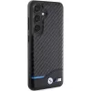 BMW M Collection funda rígida de piel auténtica y fibra de carbono para Samsung Galaxy S24 - negro
