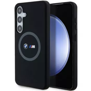 BMW M Collection funda rígida de silicona con anillo MagSafe para Samsung Galaxy S24+ (SM-S926) - negro