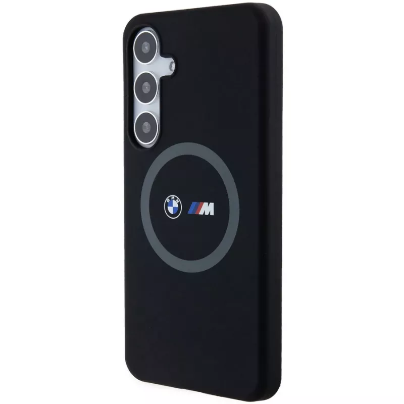 BMW M Collection funda rígida de silicona con anillo MagSafe para Samsung Galaxy S24+ (SM-S926) - negro