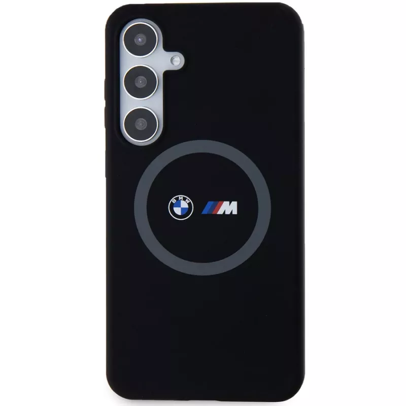 BMW M Collection funda rígida de silicona con anillo MagSafe para Samsung Galaxy S24+ (SM-S926) - negro