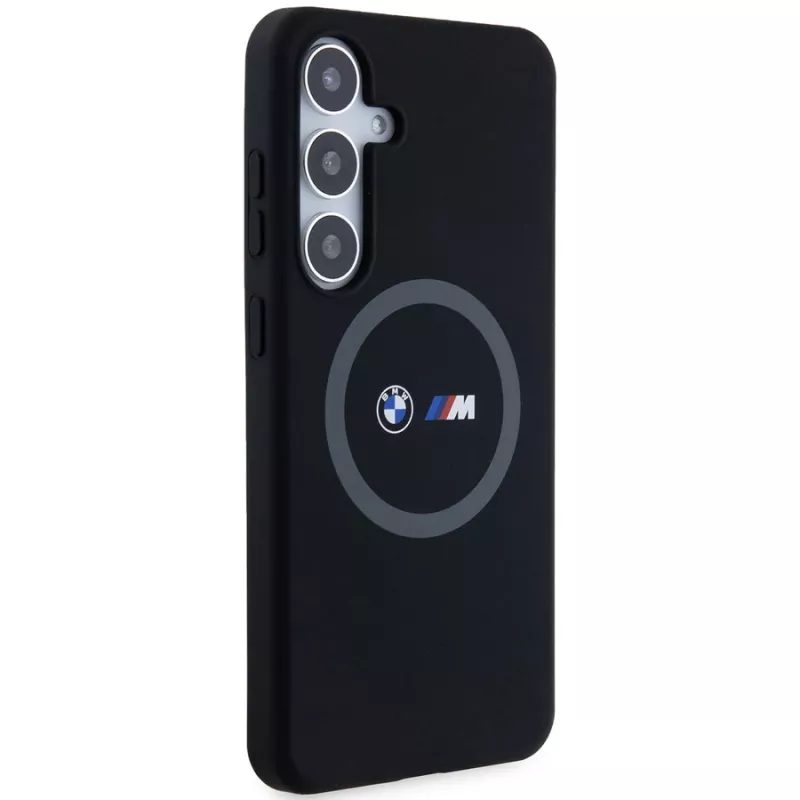 BMW M Collection funda rígida de silicona con anillo MagSafe para Samsung Galaxy S24+ (SM-S926) - negro