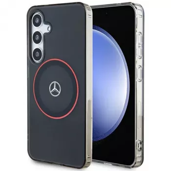 Mercedes-Benz S24 funda rígida doble capa con MagSafe rojo para Samsung Galaxy S24 - negro