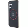 Mercedes-Benz S24 funda rígida doble capa con MagSafe rojo para Samsung Galaxy S24 - negro