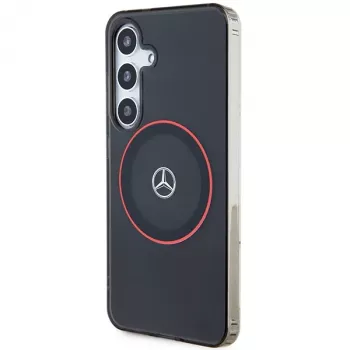 Mercedes-Benz S24 funda rígida doble capa con MagSafe rojo para Samsung Galaxy S24 - negro