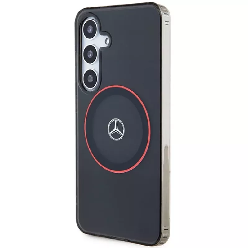 Mercedes-Benz S24 funda rígida doble capa con MagSafe rojo para Samsung Galaxy S24 - negro