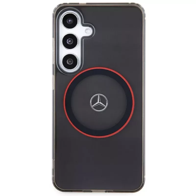 Mercedes-Benz S24 funda rígida doble capa con MagSafe rojo para Samsung Galaxy S24 - negro