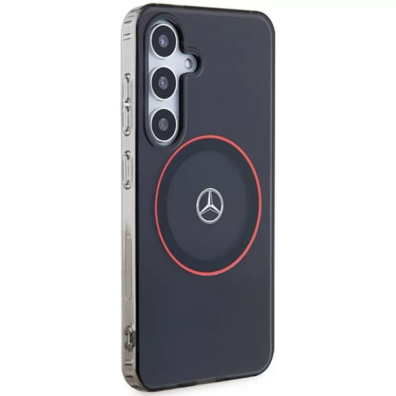 Mercedes-Benz S24 funda rígida doble capa con MagSafe rojo para Samsung Galaxy S24 - negro