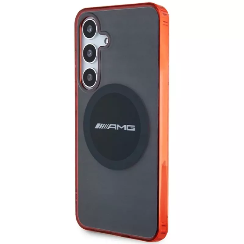 AMG AMHMS24S23HBCK funda rígida para Samsung Galaxy S24, negro/transparente, MagSafe, bicolor