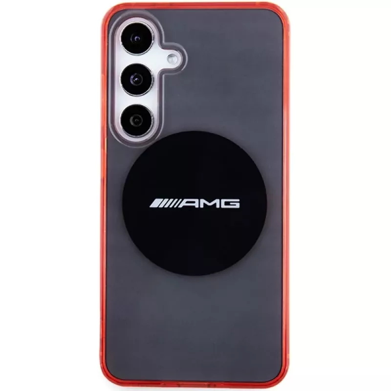 AMG AMHMS24S23HBCK funda rígida para Samsung Galaxy S24, negro/transparente, MagSafe, bicolor
