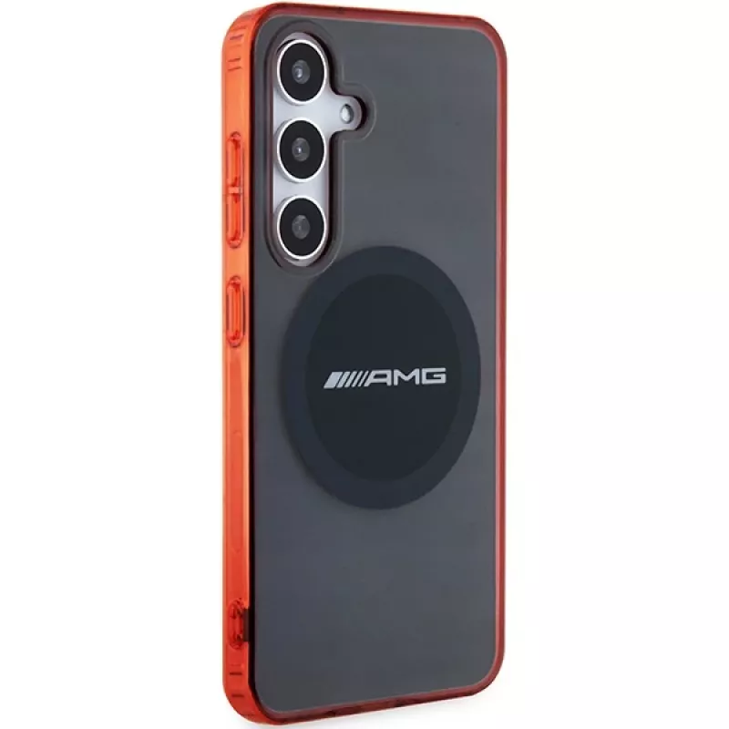 AMG AMHMS24S23HBCK funda rígida para Samsung Galaxy S24, negro/transparente, MagSafe, bicolor