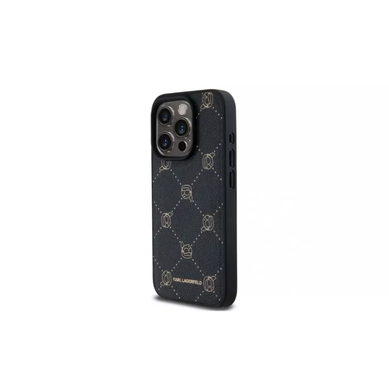 Karl Lagerfeld KLHMP15LPGKHPHK funda trasera Karl Head MagSafe negra para iPhone 15 Pro 6,1