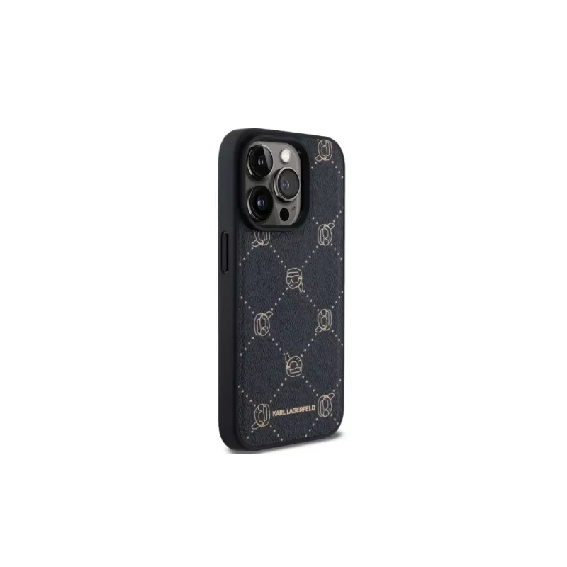 Karl Lagerfeld KLHMP15LPGKHPHK funda trasera Karl Head MagSafe negra para iPhone 15 Pro 6,1