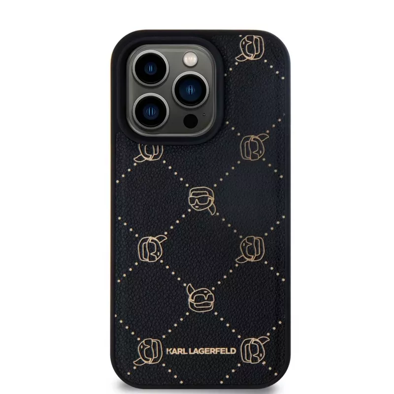 Karl Lagerfeld funda protectora Karl Head MagSafe negra para iPhone 15 Pro Max 6,7