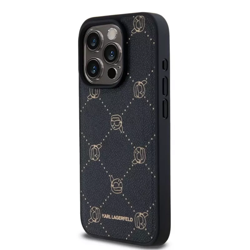 Karl Lagerfeld funda protectora Karl Head MagSafe negra para iPhone 15 Pro Max 6,7