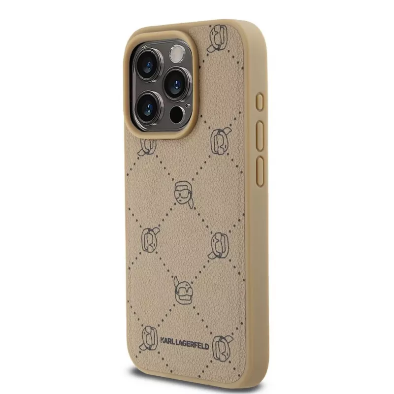 Karl Lagerfeld KLHMP15LPGKHPHE funda trasera Karl Head MagSafe beige para iPhone 15 Pro 6,1