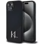 KARL LAGERFELD funda MagSafe Silicone Shadow Metal Initial para iPhone 15 negra