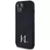 KARL LAGERFELD funda MagSafe Silicone Shadow Metal Initial para iPhone 15 negra
