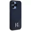 KARL LAGERFELD funda MagSafe Silicone Shadow Metal Initial para iPhone 15 Pro, negra