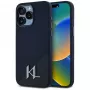 Karl Lagerfeld funda MagSafe Silicone Shadow Metal Initial para iPhone 15 Pro Max negra