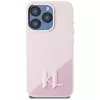 KARL LAGERFELD funda MagSafe Silicone Shadow Metal Initial para iPhone 15 Pro, rosa
