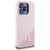KARL LAGERFELD funda MagSafe Silicone Shadow Metal Initial para iPhone 15 Pro, rosa