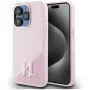 KARL LAGERFELD funda MagSafe Silicone Shadow Metal Initial para iPhone 15 Pro Max, rosa