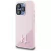 KARL LAGERFELD funda MagSafe Silicone Shadow Metal Initial para iPhone 15 Pro Max, rosa