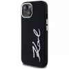 KARL LAGERFELD funda Silicone Metal Script Logo para Apple iPhone 15, negra