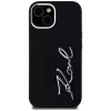 KARL LAGERFELD funda Silicone Metal Script Logo para Apple iPhone 15, negra