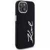 KARL LAGERFELD funda Silicone Metal Script Logo para Apple iPhone 15, negra