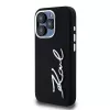 Karl Lagerfeld KLHCP15LSCMSMVK funda rígida Silicone Metal Script Logo para iPhone 15 Pro 6.1 negra