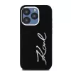 Karl Lagerfeld KLHCP15LSCMSMVK funda rígida Silicone Metal Script Logo para iPhone 15 Pro 6.1 negra