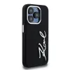 Karl Lagerfeld KLHCP15LSCMSMVK funda rígida Silicone Metal Script Logo para iPhone 15 Pro 6.1 negra