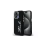 KARL LAGERFELD funda Silicone Metal Script Logo para Apple iPhone 15 Pro Max, negra