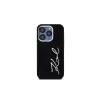 KARL LAGERFELD funda Silicone Metal Script Logo para Apple iPhone 15 Pro Max, negra