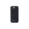 Karl Lagerfeld KLHMP15LPKHPORPK funda rígida iPhone 15 Pro 6.1 piel negra monograma logo metálico MagSafe