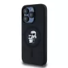 Karl Lagerfeld KLHMP15LSCMKCRHK funda rígida iPhone 15 Pro 6.1 silicona negra Karl & Choupette MagSafe