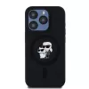 Karl Lagerfeld KLHMP15LSCMKCRHK funda rígida iPhone 15 Pro 6.1 silicona negra Karl & Choupette MagSafe