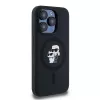 Karl Lagerfeld KLHMP15LSCMKCRHK funda rígida iPhone 15 Pro 6.1 silicona negra Karl & Choupette MagSafe