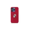 Karl Lagerfeld KLHMP15LSCMKCRHR funda de silicona roja para iPhone 15 Pro 6.1 con anillo Karl & Choupette MagSafe