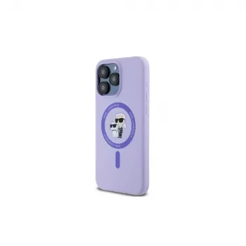 Karl Lagerfeld funda rígida de silicona morada para iPhone 15 Pro Max 6,7