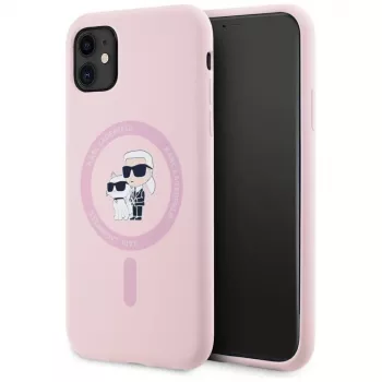 KARL LAGERFELD funda MagSafe de silicona Karl&Choupette para iPhone 11 rosa