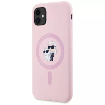 KARL LAGERFELD funda MagSafe de silicona Karl&Choupette para iPhone 11 rosa